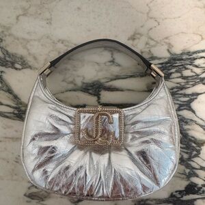 Jimmy Choo Silver Baby Bag